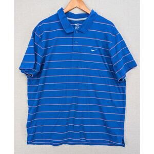 Nike Polo Shirt Size XXL Blue Stripes -0125G122